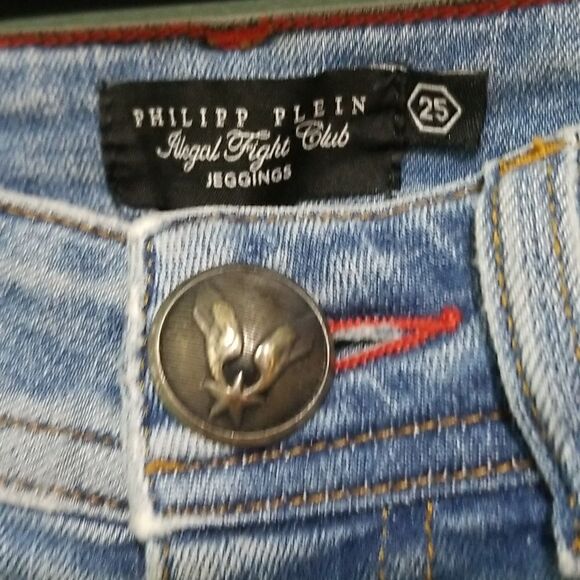 Philipp Plein Illegal Fight Club, slightly distressed skinny jeans. Size 25. - Picture 2 of 6